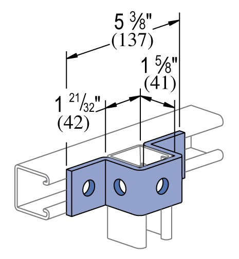 5 HOLE U SHAPE BRACKET 1-5/8 ZINC