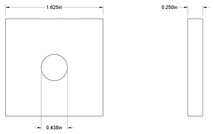 3/8'' SQUARE WASHER 1-5/8'' X 1/4'' X 1-5/8'' ELECTRO-GALV