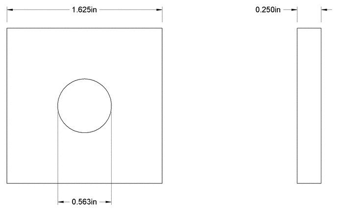 1/2'' SQUARE WASHER 1-5/8'' X 1/4'' X 1-5/8'' ELECTRO-GALV