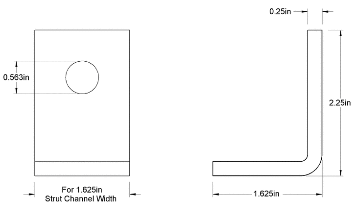 2 HOLES 90 DEGREE ANGLE 2-1/4'' X 1-5/8''