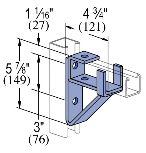 SINGLE CHANNEL SUPPORT BRACKET HDG