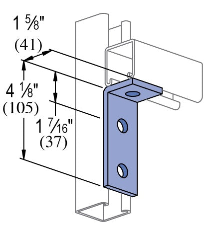 3 HOLE 90° ANGLE 4-1/8X1-5/8 ZINC