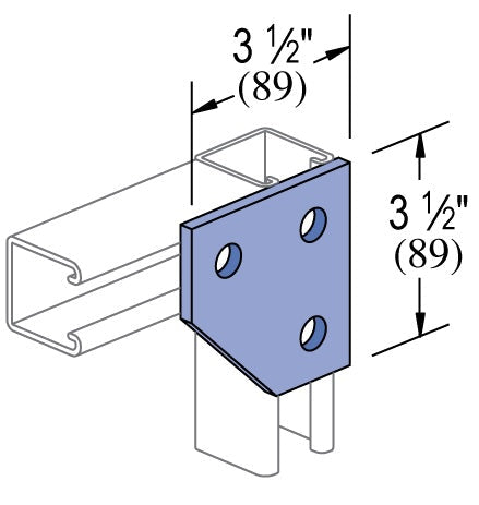 3 HOLE FLAT CORNER 3-1/2X3-1/2 ZINC