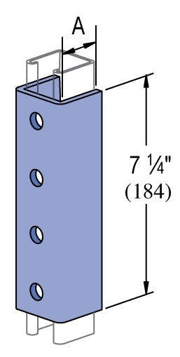 4 HOLE U SHAPED SPLICE 1-5/8 X 7-1/4 HDG