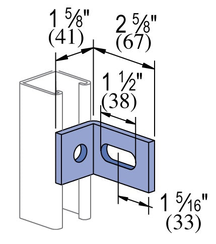 1 HOLE ADJUSTABLE CORNER 1-5/8X2-5/8 ZINC