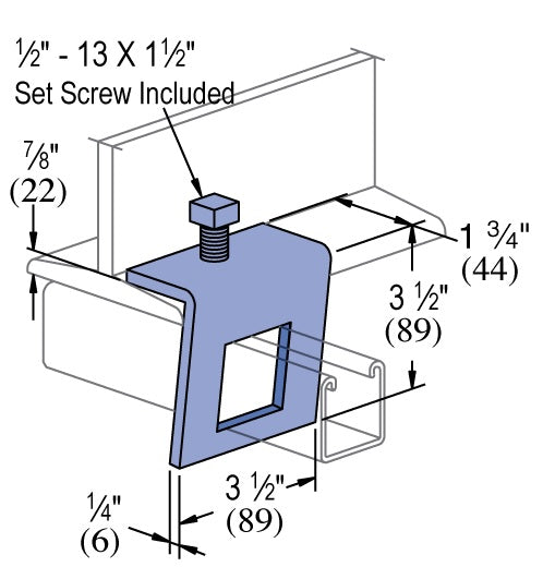 1-5/8 WINDOW BEAM CLAMP ZINC