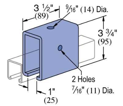 TROLLEY TRACK HANGER / JOINER ZINC
