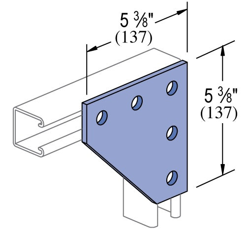 5 HOLE  FLAT CORNER 5-3/8X5-3/8 ZINC