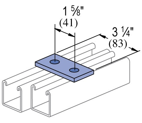 2 HOLE FLAT STRAIGHT FITTING 3-1/4 ZINC