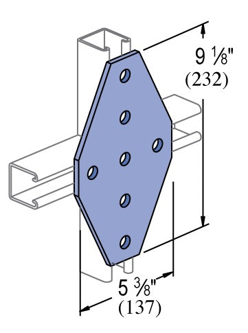 7 HOLE  FLAT TEE 9-1/8X5-3/8 ZINC