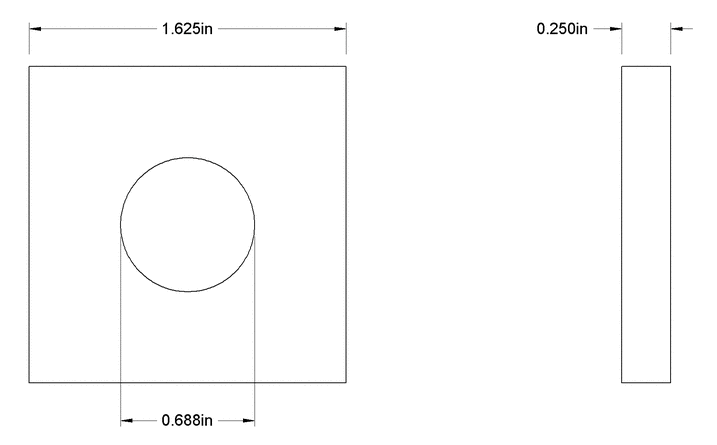 5/8'' SQUARE WASHER 1-5/8'' X 1/4'' X 1-5/8'' ELECTRO-GALV