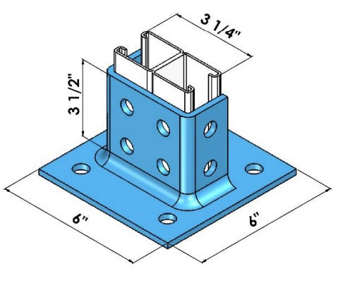 DOUBLE CHANNEL POST BASE SS316