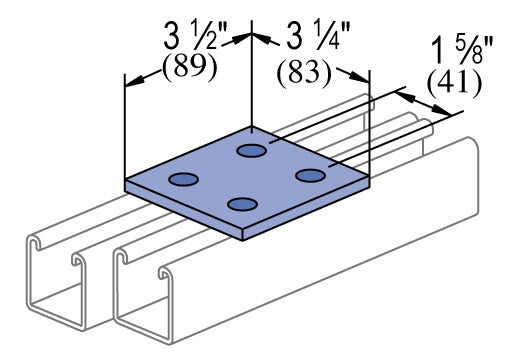 4 HOLE FLAT SQUARE PLATE ZINC