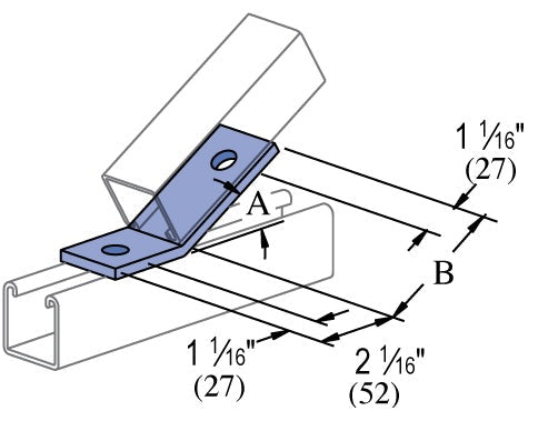 2 HOLE 30° OPEN ANGLE 2-1/16X3-1/4 ZINC