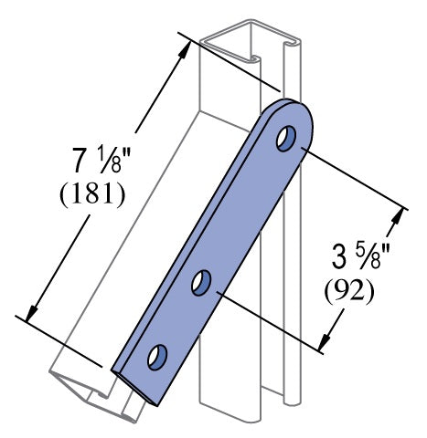 3 HOLE FLAT PLATE  FITTING 7-1/8 ZINC