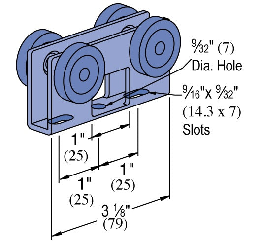 4 WHEEL U-BODY TROLLEY ZINC