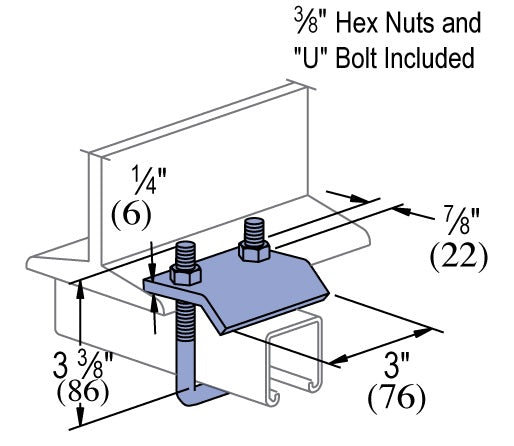 1-5/8 SQUARE U-BOLT BEAM CLAMP SS316