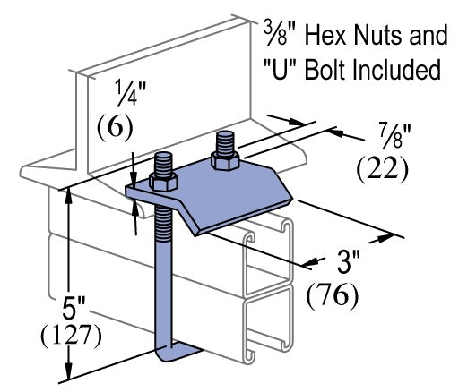 1-5/8  BTB SQUARE U-BOLT BEAM CLAMP ZINC