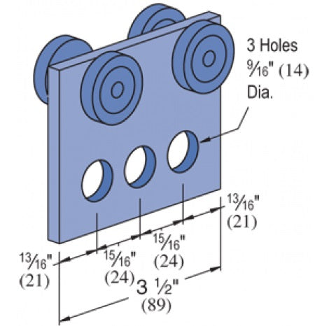 4 WHEEL PLATE TROLLEY ZINC