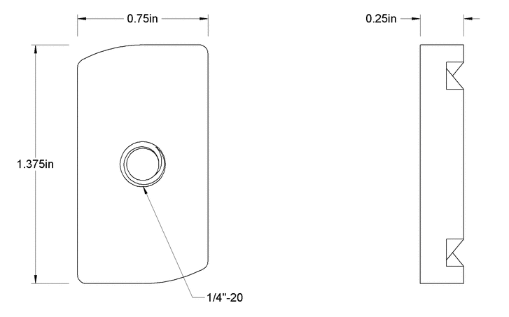 1/4''-20 CHANNEL NUT W/O SPRING