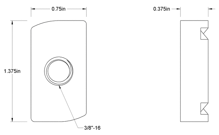 3/8''-16 CHANNEL NUT W/O SPRING