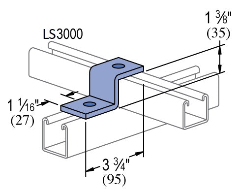 2 HOLE  Z SHAPE FITTING 3-3/4X1-3/8 ZINC