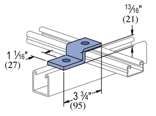 2 HOLE EG Z SHAPE FITTING 13/16X3-3/4 ZINC