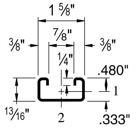 STRUT CHANNEL 13/16X20' 12G SOLID G90