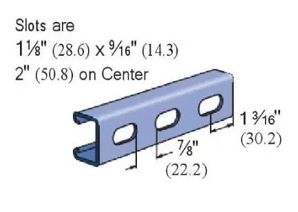 STRUT CHANNEL 1X10' 12G SLOTTED SS316
