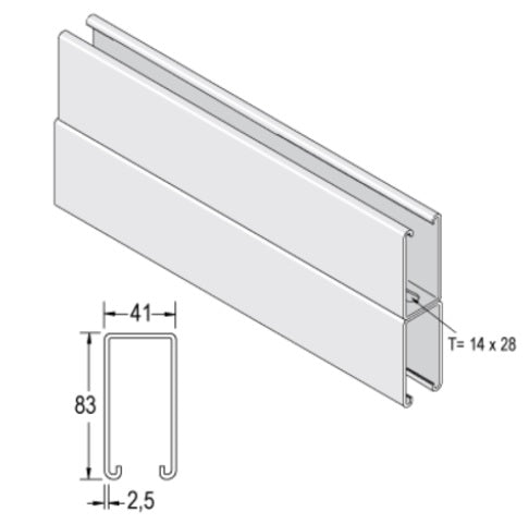 STRUT CHANNEL 1-5/8X20' 12G BACK-TO-BACK SOLID G90