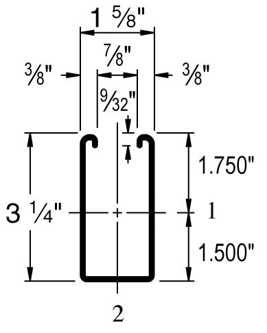 STRUT CHANNEL 3-1/4X10' 12G SOLID G90
