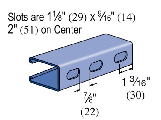 STRUT CHANNEL 3-1/4X20' 14G SLOTTED G90