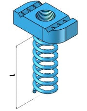 1/2 CHANNEL NUT  /W LONG SPRING ZINC