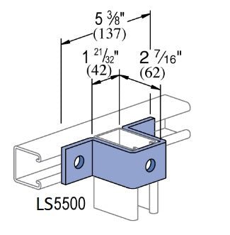 3 HOLE  U SUPPORT 5-3/8X2-7/16 ZINC