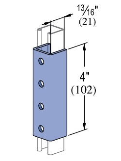 4 HOLE 13/16 U SHAPED SPLICE ZINC